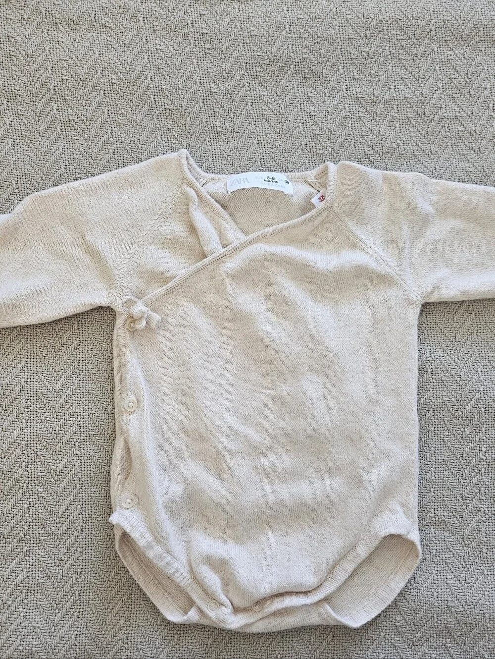 Zara Cream Wrap-Style Baby One-Piece